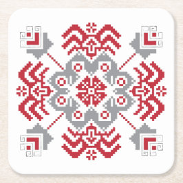 Lettiska auseklis folkart geometrisk medallion underlägg papper kvadrat