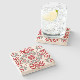 Lettiska auseklis folkart geometrisk medallion underlägg sten