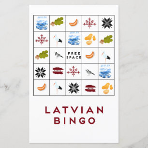 Lettiska Bingo-kort, version 5