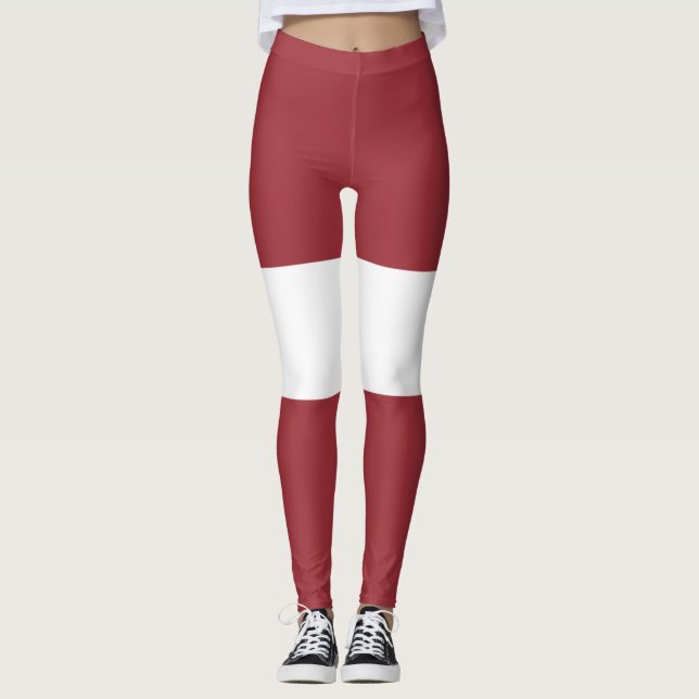 Lettiska Flagga (Lettland) Leggings (Framsida)