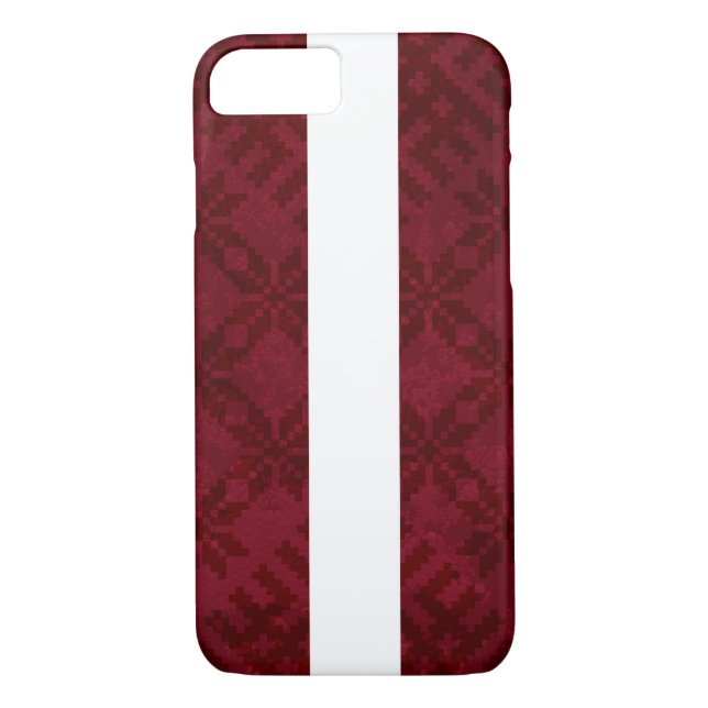 Lettiska Flagga med traditionell Auseklis-design Case-Mate iPhone Skal (Baksida)