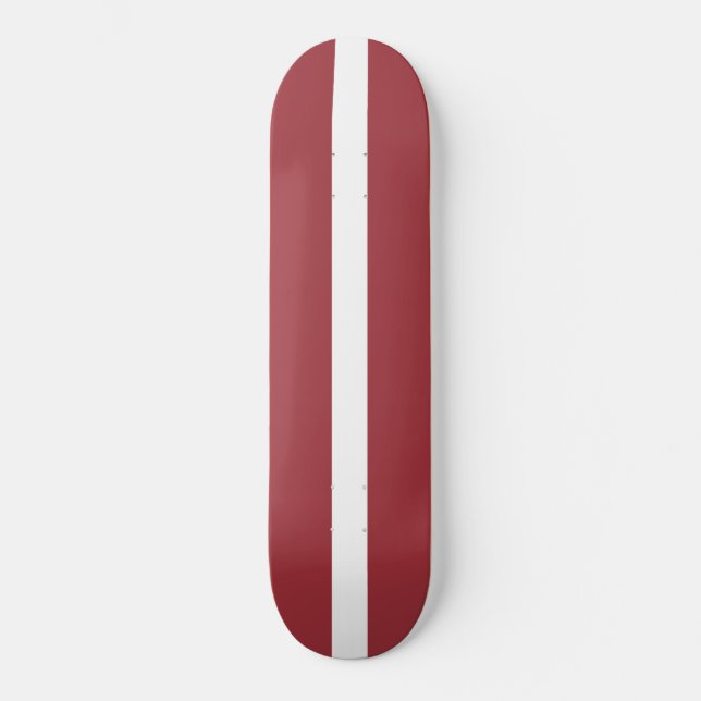 Lettiska flaggan (Lettland) Mini Skateboard Bräda 18,5 Cm (Framsida)