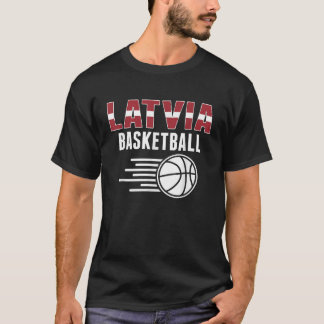 Lettland Basketball Fläkt Jersey Latvian Flagga Sp T Shirt