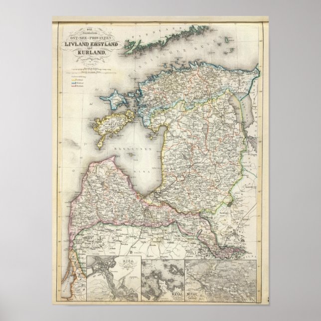 Lettland, Estland Poster (Framsidan)