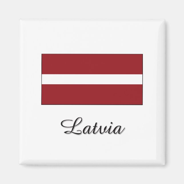 Lettland Flagga Design Magnet (Framsidan)