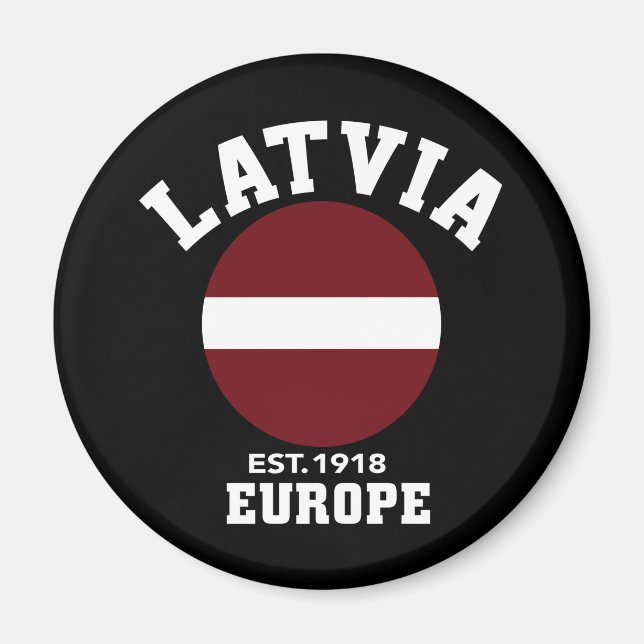 Lettland Flagga Est 1918 Europa Independence day Magnet (Framsidan)