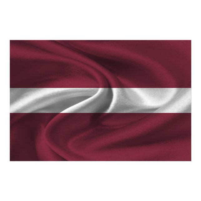 Lettland Flagga Fototryck (Framsidan)
