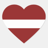 Lettland Flagga Heart Sticker