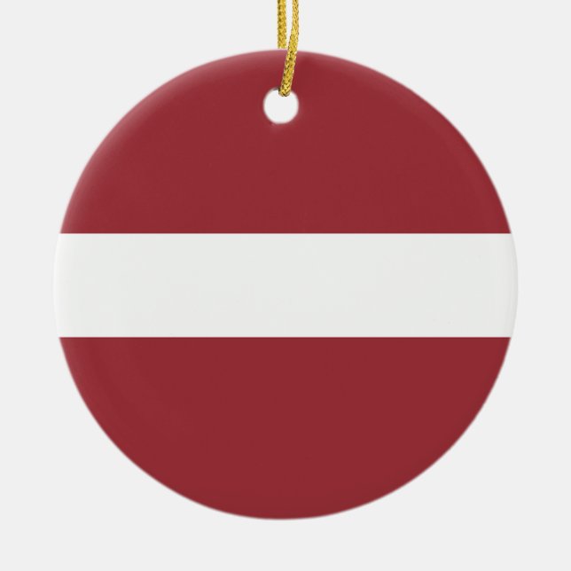 Lettland Flagga Julgransprydnad Keramik (Framsidan)