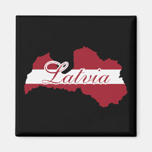 Lettland Flagga, Karta i Lettland, Lettland och Le Magnet