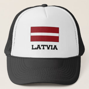 Lettland flagga keps
