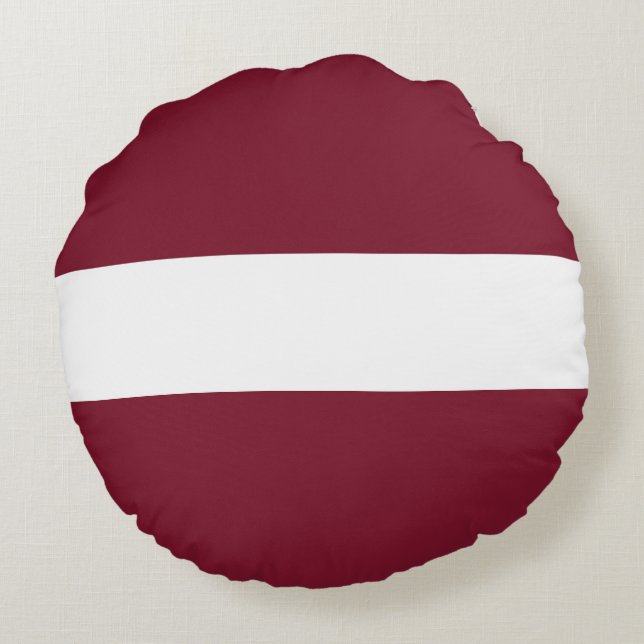 Lettland flagga rund kudde (Baksidan)