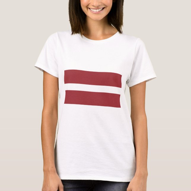 Lettland Flagga T Shirt (Framsida)