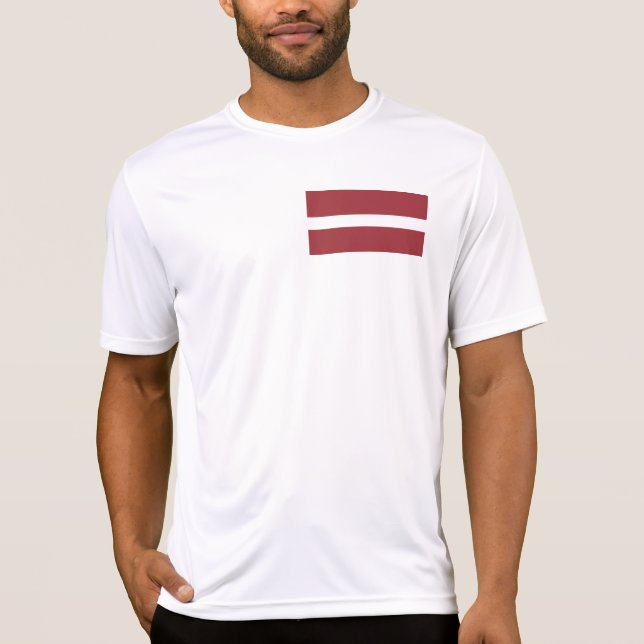 Lettland Flagga T Shirt (Framsida)