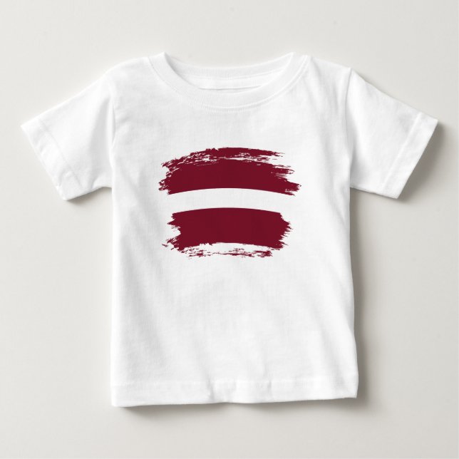 Lettland flagga t shirt (Framsida)