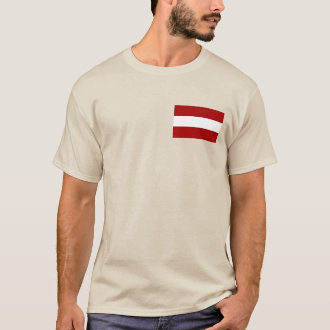 Lettland Flagga Tee Shirt (Framsida)
