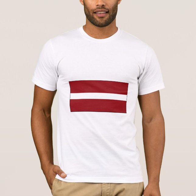 Lettland FLAGGAinternationell Tee Shirt (Framsida)