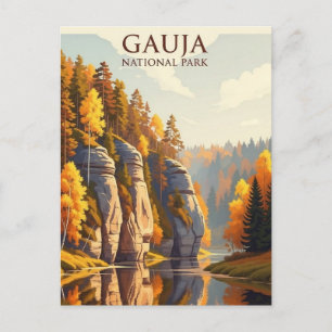 Lettland Gauja nationalpark resa Vykort