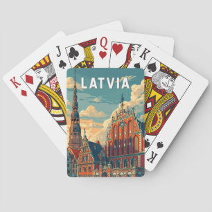 Lettland Illustration Resa Konst Vintage Casinokort