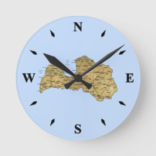 Lettland Karta Clock Rund Klocka