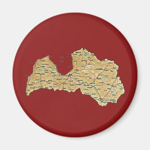 Lettland Karta Magnet