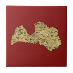 Lettland Karta Tile Kakelplatta