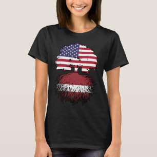 Lettland Latinamerikanska USA Förenta Stater Ameri T Shirt