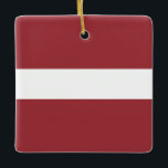 Lettland (lettiska) Flagga Julgransprydnad Keramik<br><div class="desc">Anpassade World Flagga Products ( i världen) - Lägg gärna till din egen text.</div>