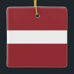 Lettland (lettiska) Flagga Julgransprydnad Keramik<br><div class="desc">Anpassade World Flagga Products ( i världen) - Lägg gärna till din egen text.</div>