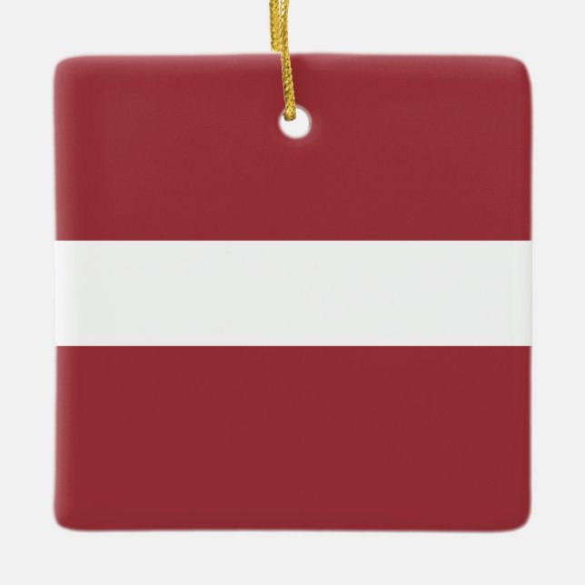 Lettland (lettiska) Flagga Julgransprydnad Keramik (Framsida)