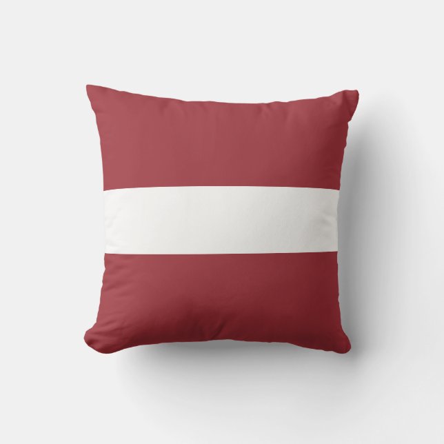 Lettland (lettiska) Flagga Kudde (Framsida)
