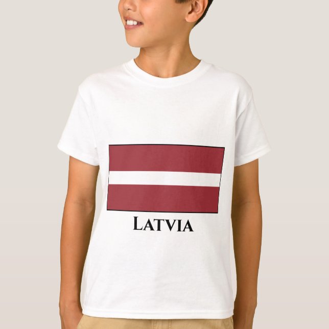 Lettland (lettiska) Flagga T Shirt (Framsida)