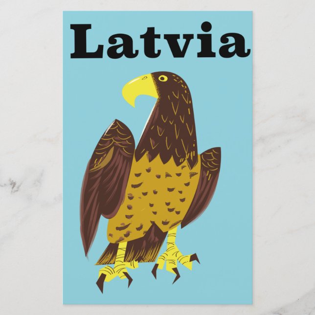 Lettland resa affisch. (Framsida)