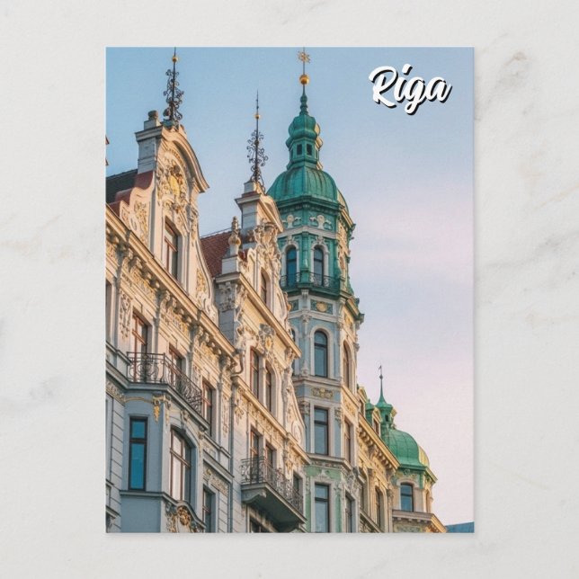 Lettland Riga Art Nouveau Resa Vykort (Framsida)
