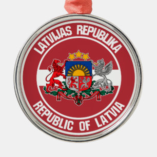 Lettland Round Emblem Julgransprydnad Metall
