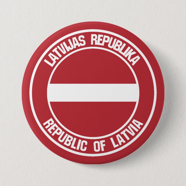 Lettland Round Emblem Knapp (Framsida)
