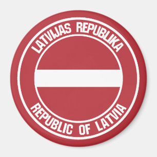 Lettland Round Emblem Magnet