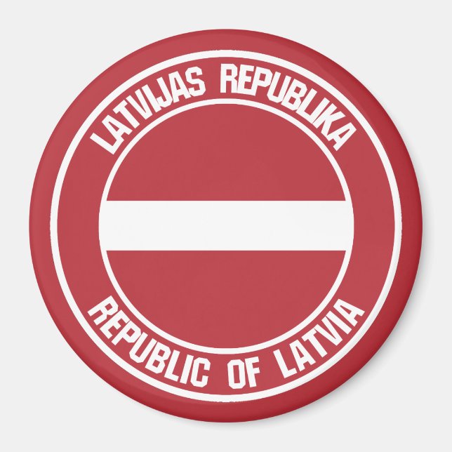 Lettland Round Emblem Magnet (Framsidan)