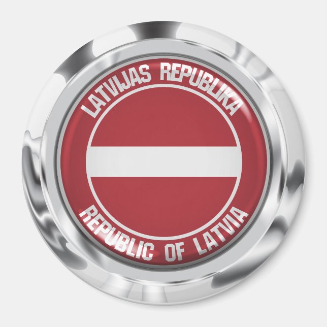 Lettland Round Emblem Magnet (Framsidan)