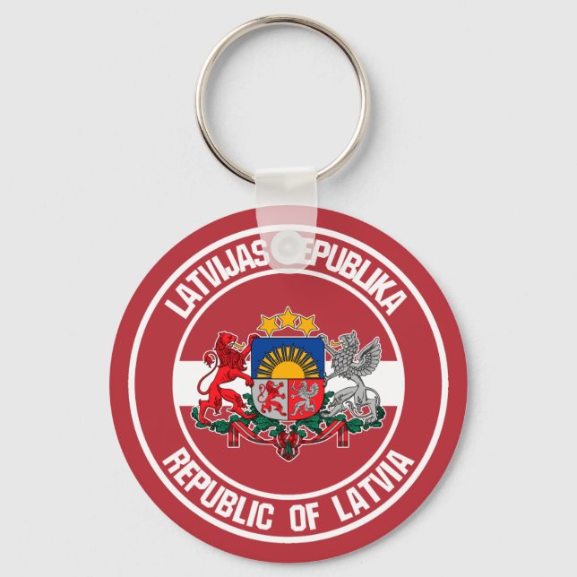 Lettland Round Emblem Nyckelring (Framsida)