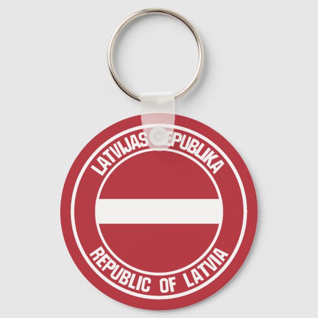Lettland Round Emblem Nyckelring (Framsida)