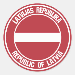 Lettland Round Emblem Runt Klistermärke