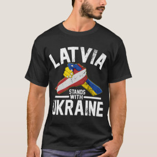 Lettland Stands with Ukraina Ukrainska lettiska Fl T Shirt