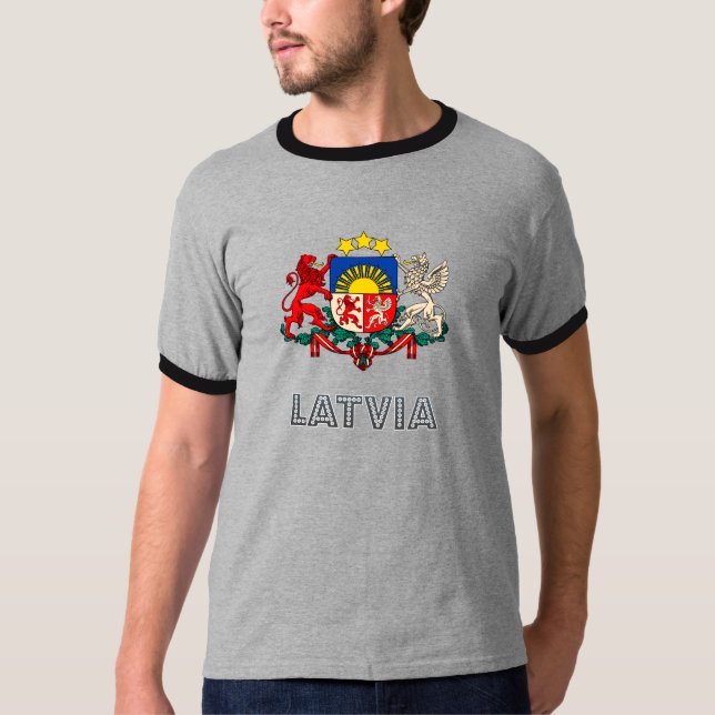 Lettland vapensköld t shirt (Framsida)