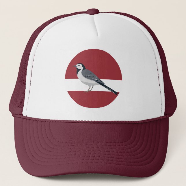Lettland White wagtail Bird Latvian National Anima Keps (Framsida)