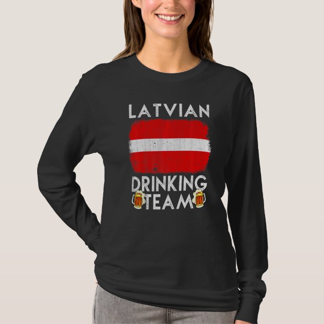 Lettlands drickarteam Design Latvian Drinking Team T Shirt (Framsida)