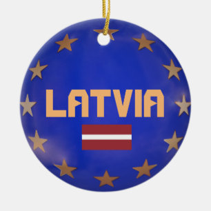Lettlands EU-julprydnad Julgransprydnad Keramik