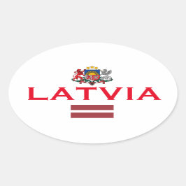 Lettlands europeiska oval Stil Sticker Ovalt Klistermärke