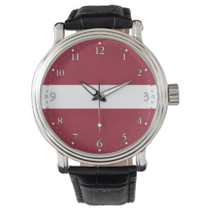 Lettlands flagga armbandsur