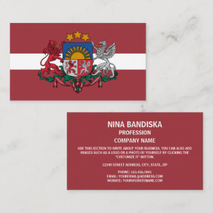 Lettlands Flagga & Jacka av Arm, Lettlands Flagga Visitkort